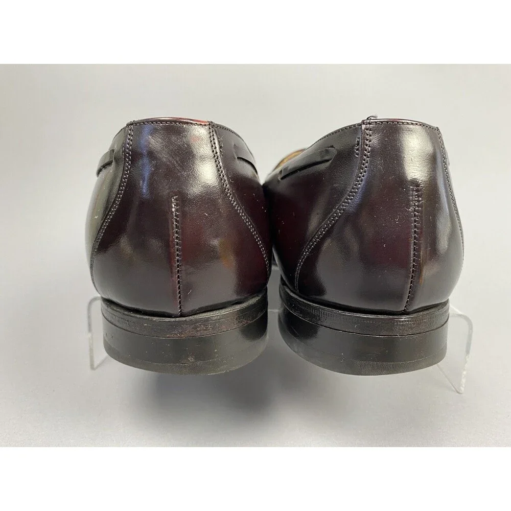 JOHNSTON & MURPHY BURGUNDY WINGTIP OXFORD SHOES SLIP ON TASSLE LOAFER 11 D/B